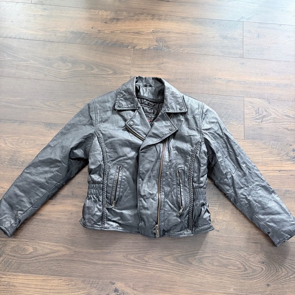 USA Bikers Dream Apparel Black Leather Jacket - Picture 9 of 13